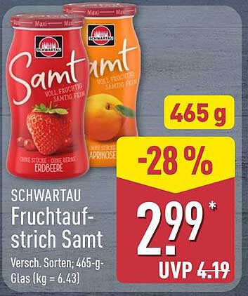 Schwartau Fruchtaufstrich Samt (Erdbeere & Aprikose) - 465 g