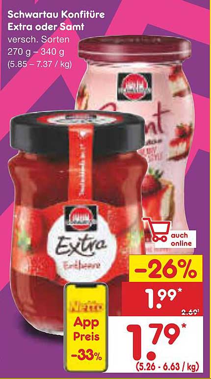 Schwartau Konfitüre Extra oder Samt 270 g - 340 g