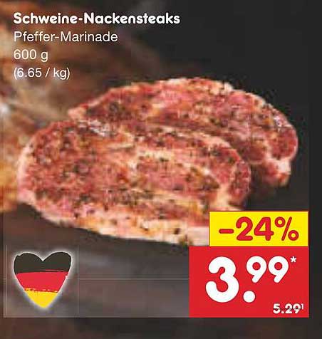 Schweine-Nackensteaks Pfeffer-Marinade 600 g
