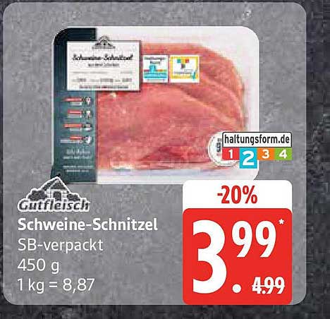 Schweine-Schnitzel SB-verpackt 450 g