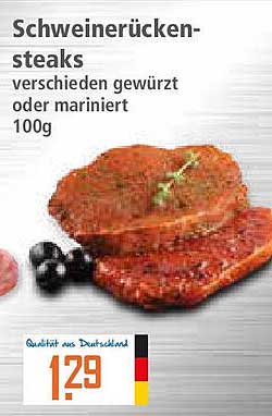 Schweinerückensteaks verschieden gewürzt oder mariniert 100g