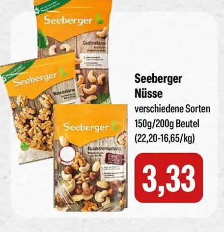 Seeberger Nüsse verschiedene Sorten 150g/200g Beutel