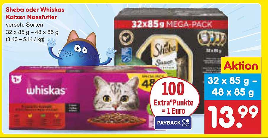 Sheba oder Whiskas Katzen Nassfutter