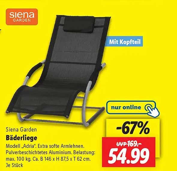 Siena Garden Bäderliege 'Adria' - Nur Online für 54,99 €