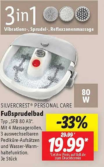 SILVERCREST® PERSONAL CARE Fußsprudelbad Typ „SFB 80 A3“