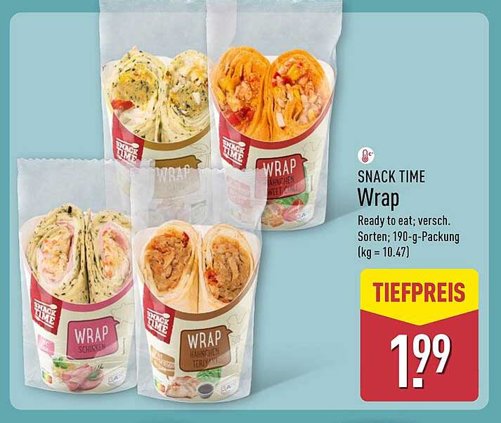 SNACK TIME Wrap - verschiedene Sorten, 190-g-Packung