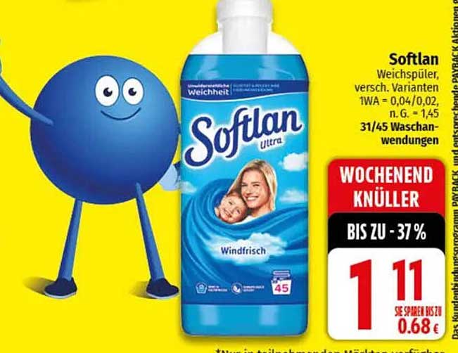Softlan Weichspüler - Windfrisch 1l - Preisreduziert