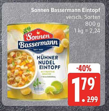 Sonnen Bassermann Eintopf Hühner Nudel Eintopf 800 g