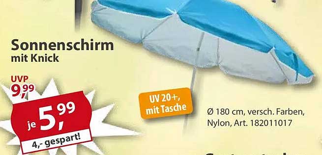 Sonnenschirm mit Knick