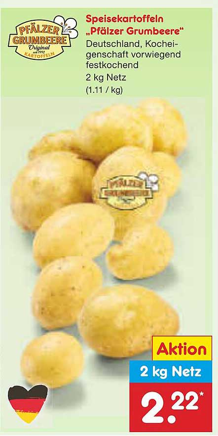 Speisekartoffeln "Pälzer Grumbeere" 2 kg Netz