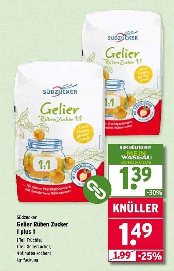 Südzucker Gelier Rübenzucker 1 plus 1