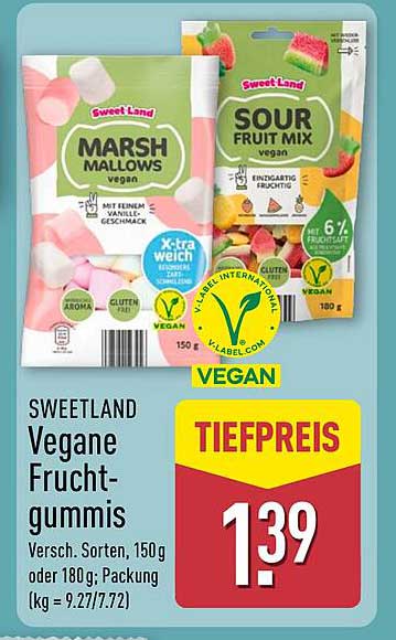 SweetLand Vegane Fruchtgummis 150g