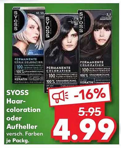 SYOSS Haarcoloration oder Aufheller verschiedene Farben je Packung