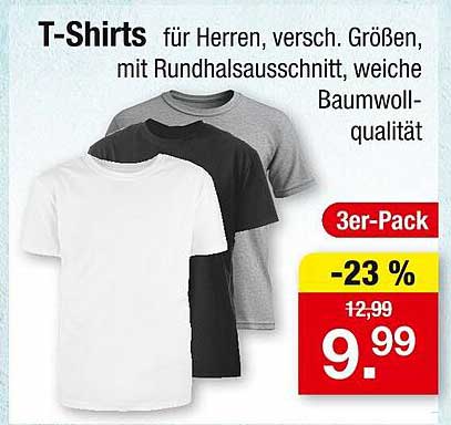 T-Shirts für Herren, 3er-Pack - verschiedenen Größen und Farben