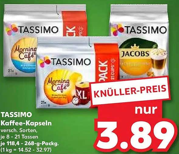 TASSIMO Kaffee-Kapseln - verschiedene Sorten