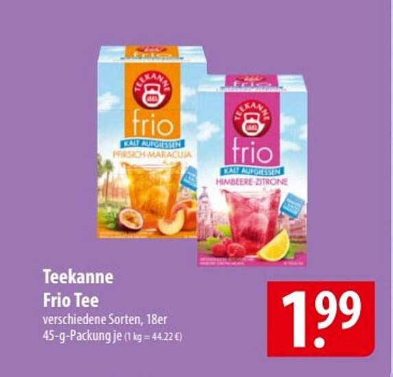 Teekanne Frio Tee, verschiedene Sorten, 18er Packung