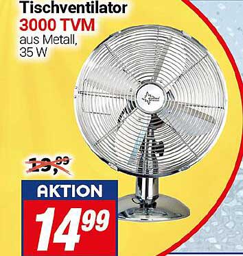 Tischventilator 3000 TVM aus Metall, 35 W