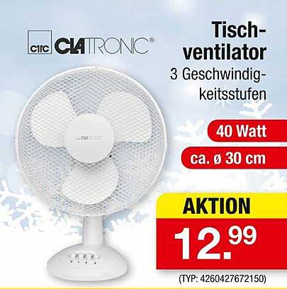 Tischventilator 40 Watt, ø 30 cm - Aktion vom 07.07.2025 bis 12.07.2025