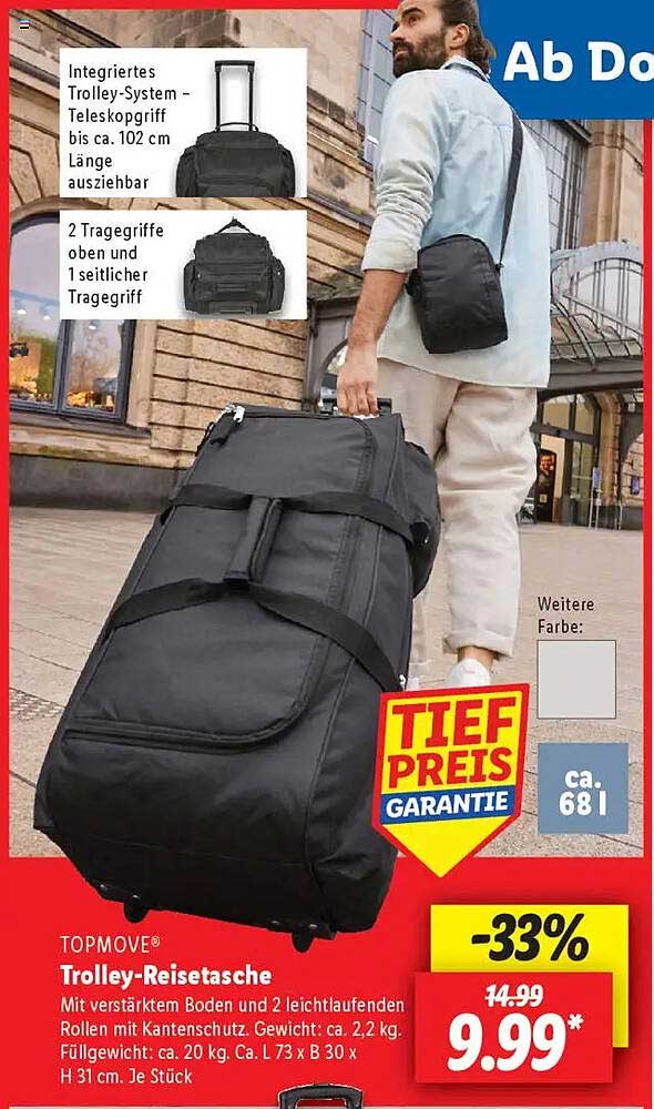 TOPMOVE® Trolley-Reisetasche - Ideal für Reisen und Freizeit
