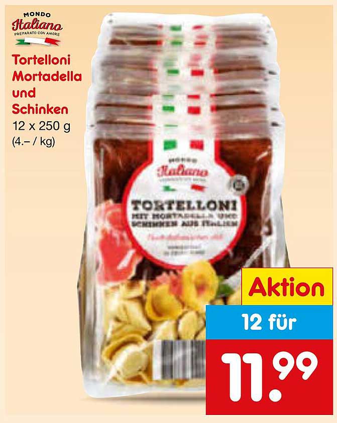 Tortelloni Mortadella und Schinken 12 x 250 g