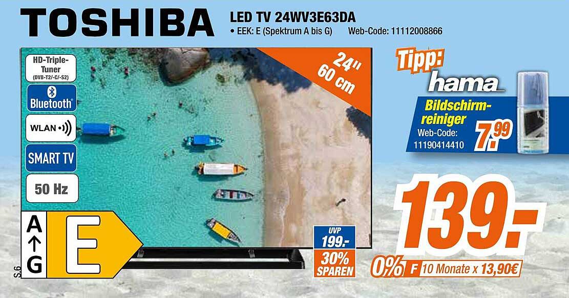 TOSHIBA LED TV 24WV3E63DA – 24 Zoll (60 cm) Smart TV