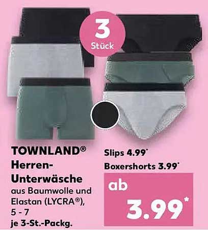 TOWNLAND® Herren-Unterwäsche 3-Stück-Pack