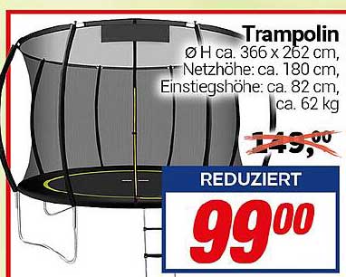 Trampolin Ø H ca. 366 x 262 cm, reduziert auf 99,00 €