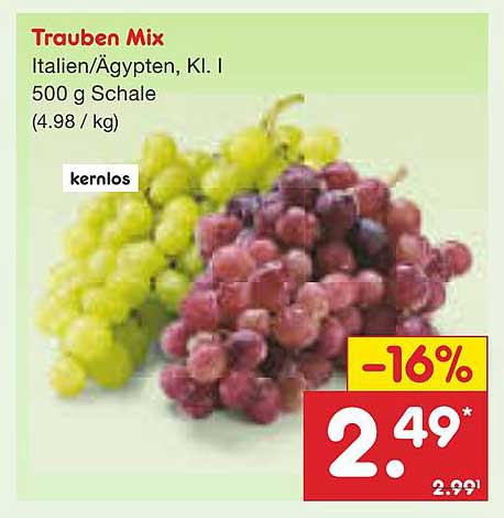 Trauben Mix Italien/Ägypten, Kl. I, 500 g Schale
