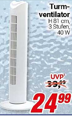 Turmventilator H 81 cm, 3 Stufen, 40 W