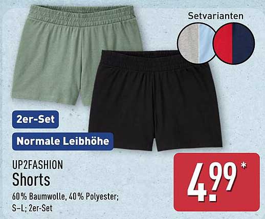 UP2FASHION Shorts - 2er-Set für nur 4,99 €