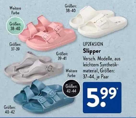 UP2FASION Slipper - Verschiedene Modelle zum Vorteilspreis