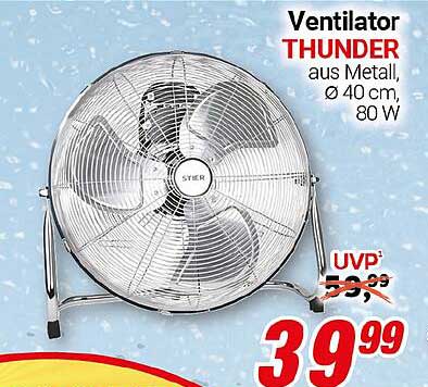 Ventilator THUNDER aus Metall, Ø 40 cm, 80 W
