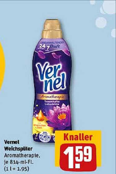 Vernel Weichspüler Aromatherapie 814 ml für nur 1,59 €