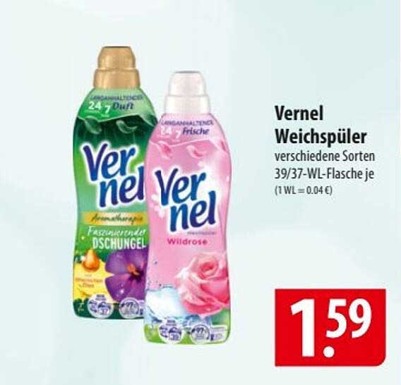 Vernel Weichspüler - verschiedene Sorten