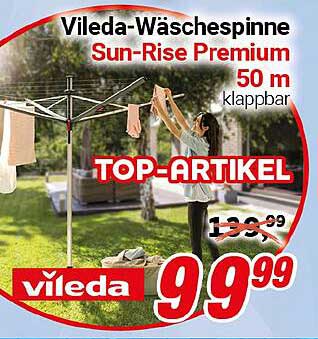 Vileda-Wäschespinne Sun-Rise Premium 50 m klappbar