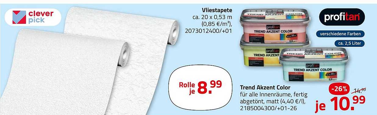 Vliestapete ca. 20 x 0,53 m, 8,99 je Rolle