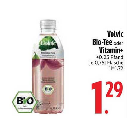 Volvic Bio-Tee oder Vitamin+ 0,75l