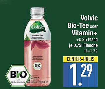 Volvic Bio-Tee oder Vitamin+ 0,75l Flasche