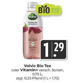 Volvic Bio Tee oder Vitamin+ verschiedene Sorten, 0,75 L