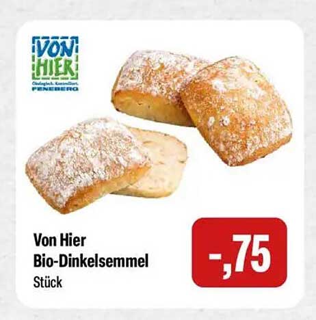 Von Hier Bio-Dinkelsemmel Stück