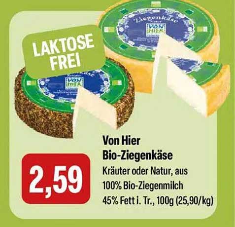 Von Hier Bio-Ziegenkäse Kräuter oder Natur aus 100% Bio-Ziegenmilch