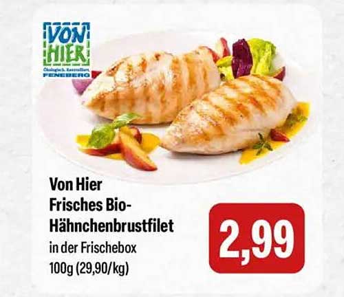 Von Hier Frisches Bio-Hähnchenbrustfilet in der Frischebox