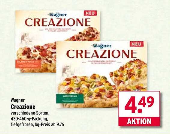 Wagner Creaziones – verschiedene Sorten, 430-460-g-Packung, tiefgefroren