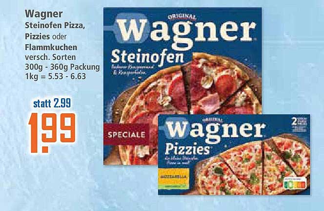 Wagner Steinofen Pizza, Pizzies oder Flammkuchen