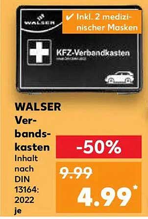 WALSER Verbandskasten inkl. 2 medizinischer Masken