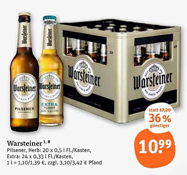 Warsteiner Pilsener, Herb 20 x 0,5 L / Kasten