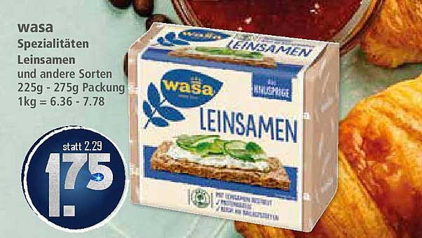 wasa Spezialitäten Leinsamen 225g - 275g Packung