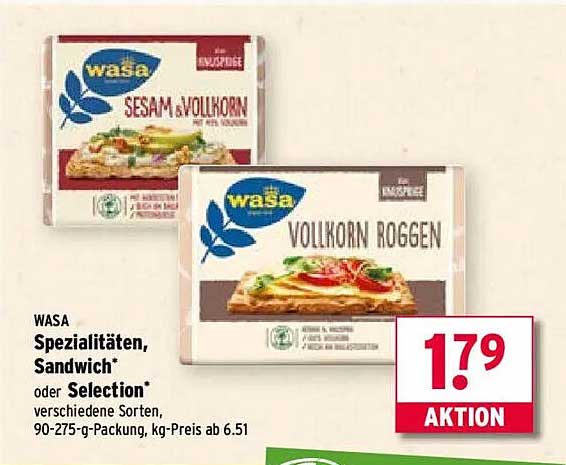 Wasa Spezialitäten, Sandwich oder Selection (verschiedene Sorten)