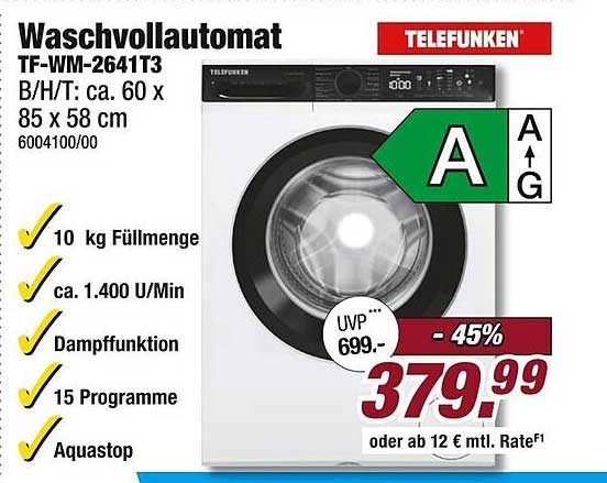 Waschvollautomat TELEFUNKEN TF-WM-2641T3