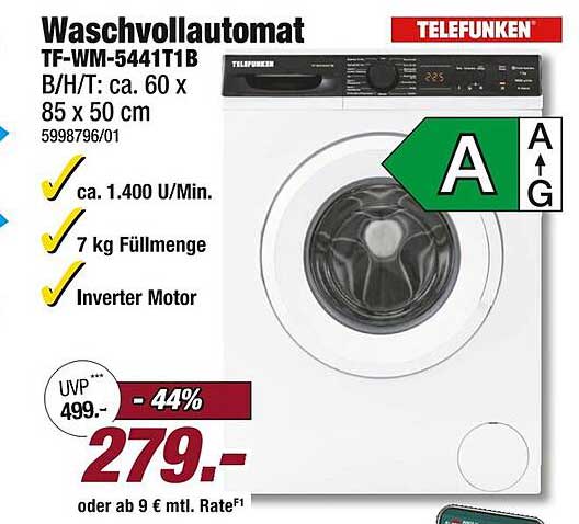 Waschvollautomat TF-WM-5441T1B von Telefunken